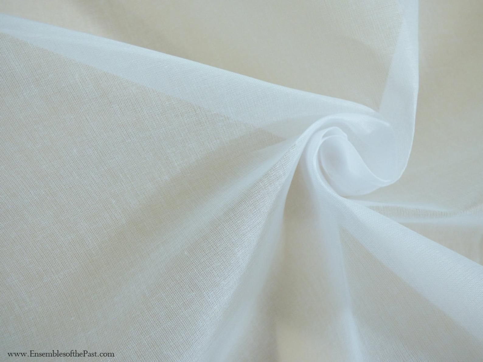 White 100% finlay 120x 120 count cotton organdy medium stiff fabric 44 wide