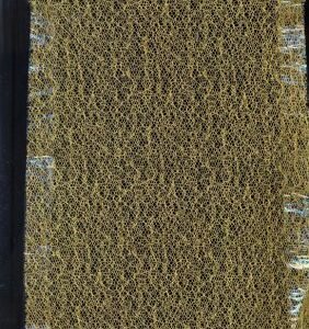 sheer net fabric~ w/gold threads~44,<p><font size=4>44 inches in width this sheer fabric is manufactured out of nylon yarn