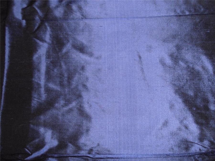 100% PURE SILK DUPIONI FABRIC BLACK X NAVY BLUE 54wide - Image 3