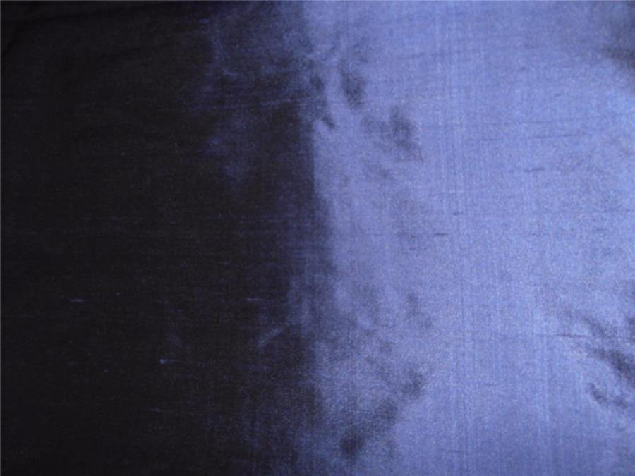 100% PURE SILK DUPIONI FABRIC BLACK X NAVY BLUE 54wide - Image 2