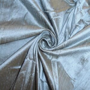 100% PURE SILK DUPIONI FABRIC LIGHT BLUE X GOLD colour 54 wide WITH SLUBS  MM55[2]