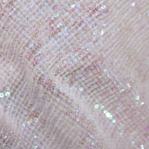 Net Fabric with self color SEQUENCE lycra 58 Wide available in two colors pink and pastel pink