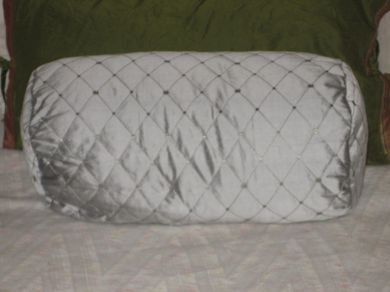dupioni silk bolsters{quilted}