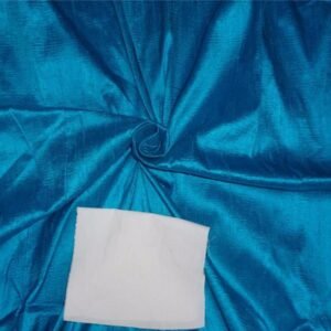 100% PURE SILK DUPIONI FABRIC LIGHT OCEAN BLUE colour 54 wide WITH SLUBS*